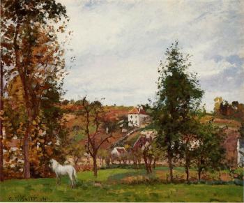 Camille Pissarro : Landscape with a White Horse in a Meadow, L'Hermitage